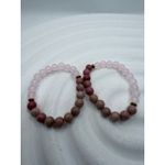 Rhodonite & Rose Quartz Couples Bracelets –‎ Love Energy Crystal Set 2 pcs Photo 2