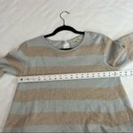 Cortland Park Light Blue Tan 100% Cashmere Sweater Pearl button closure Size L Photo 2