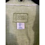 Sigrid Olsen  Blouse Women's Large Green 100% Linen Button Up Long Sleeve Top Photo 6