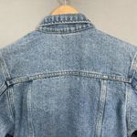 Vintage Jean Jacket Cropped Women Medium Wash Zipper Front Trucker Cotton Denim Blue Photo 5