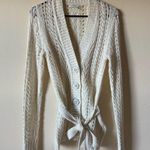 Banana Republic  Cardigan Sweater Linen Blend Button Up Belted Knit Chunky SZ S Photo 0