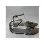 Brian Atwood Sandal Ankle Strap Flats 8 38.5 Leather Pointed Toe Shoes Cutout Photo 4