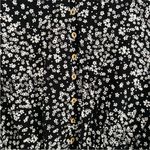 Free People  Ditsy Floral Black Lace Bodysuit Dramatic Ruffle Bell Long Sleeve M Photo 6