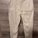 Theory Linen Pants Stretch Ivory Cream Cropped Sz 6 Preppy Pockets Photo 9