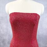 Scala  Womens Beaded Gown Large Silk Crystal Rhinestone Red Carpet Mermaid Glam Photo 1