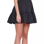 STAUD  Womens Landry Mini Dress Smocked Sleeveless Tiered Black Size XL NEW Photo 0