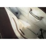 Dooney & Bourke Brown Tan DB Double Pocket Tote Satchel Purse Removable Strap Photo 6