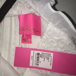 Lilly Pulitzer  Dress Maya Shift Dress White Eyelet Top Seersucker Stripes Sz 16 Photo 11