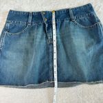 American Eagle American‎ Eagle Y2K Denim Mini Skirt Womens Sz 4 Blue Snap Western VTG Festival Photo 6