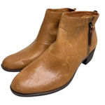 Lucky Brand Boots Size 11 Leather Block Heel Western Style Side Zip Photo 0