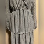 NWOT by the River Blue and Gold Polka Dot Ruffle Dress size large Photo 3