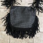 Faux Suede Fringe Rhinestone black Shoulder Bag boho tassels purse tote Photo 3