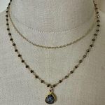 Labradorite double strand teardrop pendant necklace Photo 0
