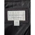 Worthington  Genuine Lambskin Rich Brown Leather Jacket Zip Sz M NWOT Photo 3