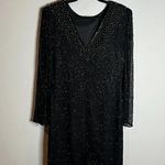 Vintage silk beaded formal dress Black Size 12 Photo 3