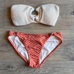 Kona Sol  Swimsuit Cream Bandeau & Terracotta Patterned Bottom Bikini Size XS/S Photo 0
