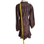 Current Air Abstract Print Belted Mini Dress Size S, Boho Long Sleeve Ruffle Hem Photo 6