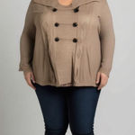 Style & Co Womens Cardigan Sweater Size 2X Tan Brown Heather Sailor Cable Button Photo 0