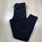 Gap  High Rise Universal Leggings Womens 8/29 Black Embroidered Floral Slim Fit Photo 5