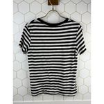 Evereve  Black and White Striped Women's T-Shirt with Heart Detail - Size - Small Photo 2