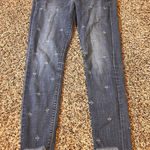 EXPRESS Ankle Legging Mid Rise Jeans Women's Size 2R Blue Frayed Hem Photo 0