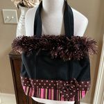 Foo Foo Frilly Purse black Shoulder bag Pink Brown Polka Dot Bow Photo 1