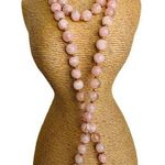 Pink & Brown Beaded Long Layered Necklaces Photo 1