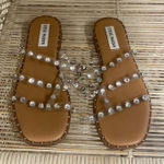 Steve Madden  Women Shoes Sandals Clear Silver Rivets Size 7 Photo 0