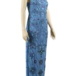 ASOS Blue Pink Beaded Mirror Embroidered Sleeveless Special Occasion Maxi Dress Size XS Photo 2