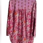 Knox Rose Size Xs Floral Button Down Shirt Blouse Linen Blend 70s Vibe Photo 2