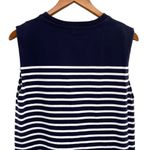 Mango  Women’s Navy Blue & White Striped Cotton T-shirt Dress Photo 7