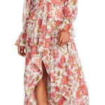 Steve Madden Sol Dress Vintage Rose Pink Tiered Chiffon Boho Wedding Medium New Photo 0