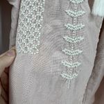 Nicole Miller Artelier Pink 100% Cotton Boho Embroidered Peasant Top Size Large Photo 4