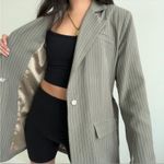 Mistress Rocks  gray oversized pinstripe blazer Photo 2