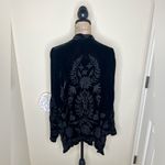 Johnny Was NTM:  Black Velvet Embroidered Floral Open Front Cardigan Size M Photo 10