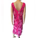 Pink Silver Sequin Embroidered Floral Preppy Barbie Glam Party Midi Dress Size XL Photo 5