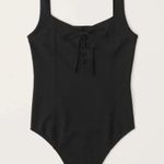 Abercrombie & Fitch Soft A&F Collection Lace Up Corset Tank Top Black Bodysuit Photo 0
