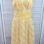 AMANDA LANE Retro Fit & Flare Sundress Yellow & White Polka Dot Photo 0