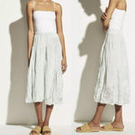 Vince Asymmetric Crinkle Mint Blue Midi Crinkle Skirt NWT Size Medium MSRP $325 Photo 3