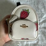 Coach NWT  Mini Court Backpack Bag Charm With Strawberry Print Photo 4