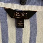 1250C Buttons Down Blue Striped Women's Top L Size L Photo 7