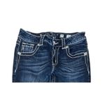 Miss Me Miss Me JB5151P55 Mid Rise Boyfriend Capri Dark Wash Blue Jeans sz 25 Photo 1