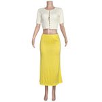 MUSIER PARIS Levant Jersey Skirt, Yellow, FR40/US8 Yellow Size 8 Photo 4