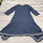 Johnny Was Tess Embroidered Assymetrical Hem Dress Heathered Blue Size Large Photo 2