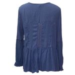 American Eagle 🎈  Outfitters AEO Boho Blue Tunic Top Size Small Lace Up Front Photo 3