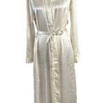 Vintage Satiny Lace Floral Print Belted Robe Sexy Whimsical Feminine Size S/M Photo 0