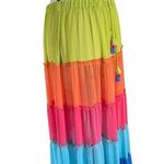 Bleu Rod Beattie Rainbow Sheer Ruffle tiers long flowing skirt. Size S Photo 4