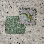 Vintage Y2K Patchwork Sweater Embroidered Fall Leaves Pocket Rolled Edge J Jill Tan Size M Photo 6