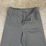 Hudson Gray Women’s Wide Leg High Rise Pants Size Large Cropped Green Raw Hem Photo 2