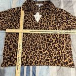 Steve Madden  Shirt Leopard Print Woman's Collared Top NWT Sz L leopard print NWT Photo 2